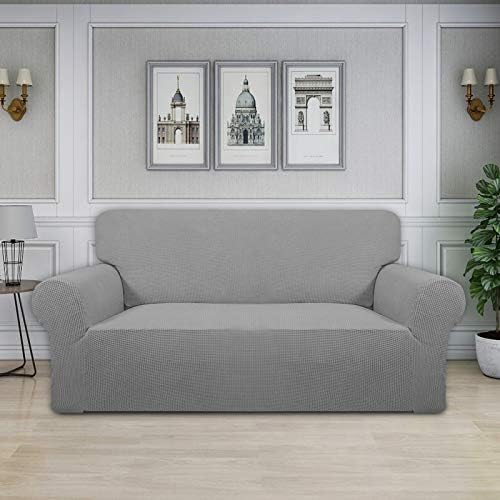 Easy-Going Stretch Oversized Loveseat Couch Covers Washable Light Gray - Image 2