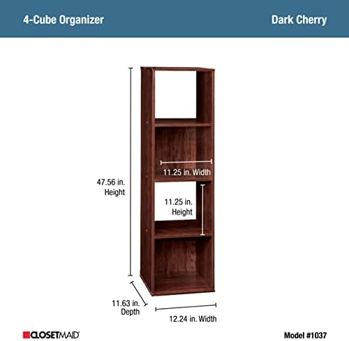 ClosetMaid Cubeicals 4 Cube Storage Shelf Organizer Bookshelf, Stackable, Vertical or Horizontal, Easy Assembly, Wood, Dark Cherry Finish - Image 3