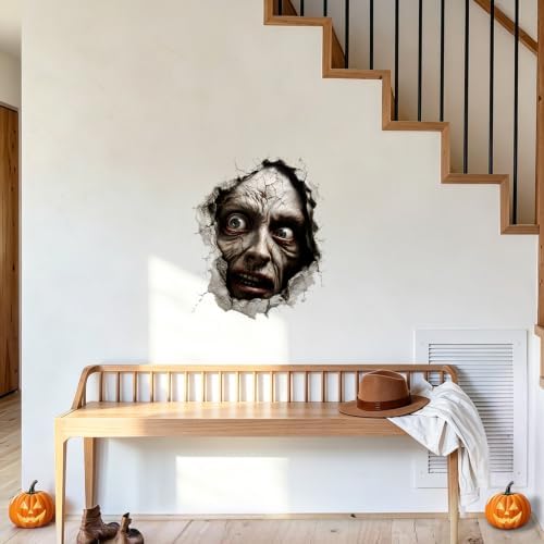 Creepy Face Wall Decals Peel and Stick Halloween Stickers, Horror Monster Removable Vinyl Wall Art for Bedroom Living Room Party Decor - Image 5