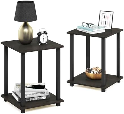 Furinno Simplistic Set of 2 Toolless Living Room Table Set, Espresso by Furinno-FitsYourSpaceFitsYourBudget