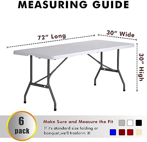 Nasitos 6 Pack Fitted Tablecloths for 6 Foot Tables Black Trade Show Table Covers-Open Back Washable Vendor Table Cloth for Craft Show, Events - Image 6