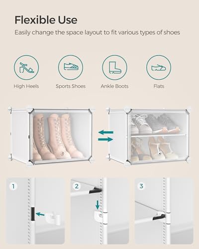 SONGMICS Shoe Rack, 12-Tier with Doors, 48-Pair Storage Cabinet - Image 6