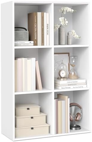 VASAGLE Bookshelf, 6 Cubes Storage Organizer, 25.8 x 9.5 x 38.4 Inches by Unknown