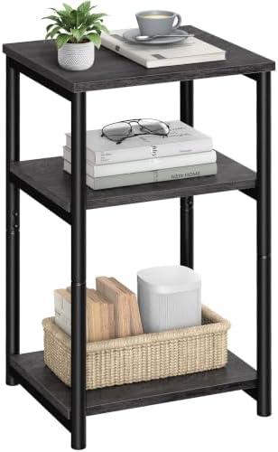 VASAGLE Side Table, Small End Table, Tall Nightstand, Steel Frame by Unknown