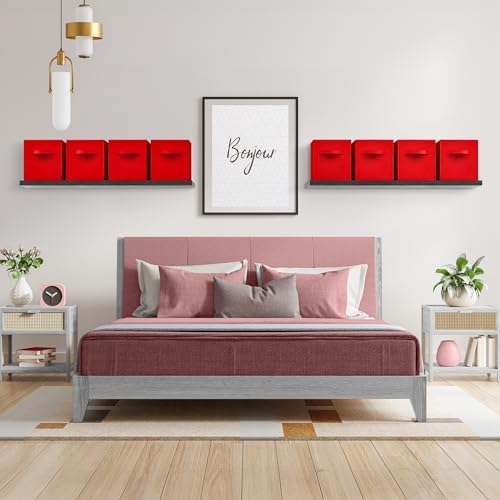 Sorbus Fabric Storage Cubes, 8 Pack, with Handles (11 Inch, Red) - Image 3