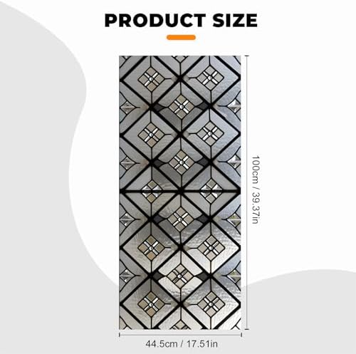 Window Privacy Film Frosted Glass Window Sticker Window Film Static Glass Cling Tint Non-Adhesive for Home Door Decorative Frosting Cover 17.5 X 39.3 inch - Image 5