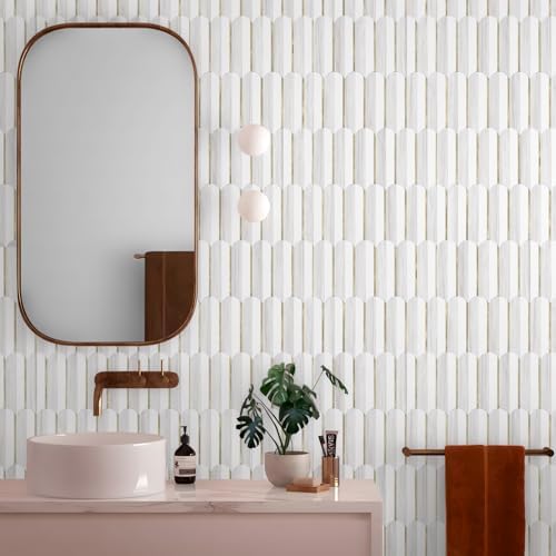 Vamos Tile Peel and Stick Backsplash Seamless Tile,10-Sheet Stick on Backsplash for Kitchen,Dolomite Gray and White+Light Gold Metal Self Adhesive PVC Tiles (10 Sheets) - Image 4