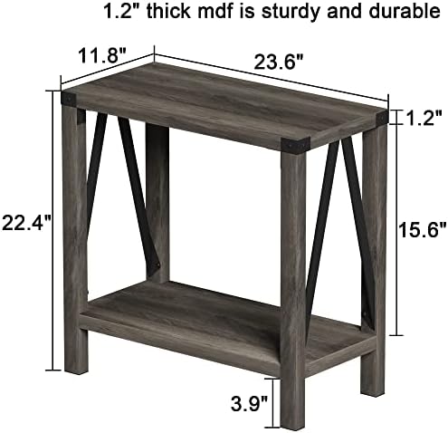 ChooChoo Farmhouse End Tables Living Room Set of 2, Narrow Side Tables - Image 3