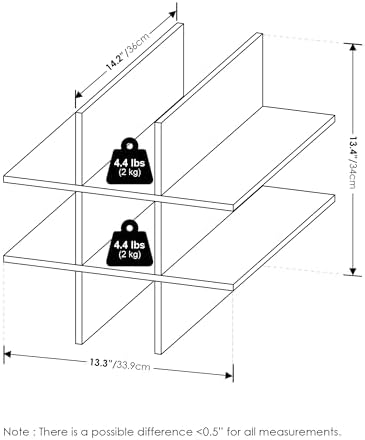 Furinno Cubicle 9-Compartment Cube Insert, Cube Organizer, Black Oak - Image 3