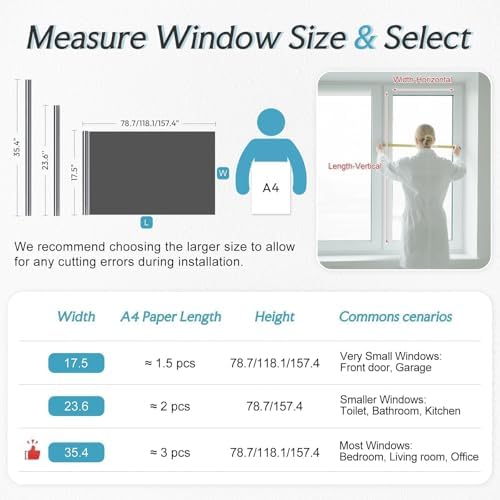 DOWELL One Way Window Privacy Film, Window Tint with Tools, Black Silver - Image 3