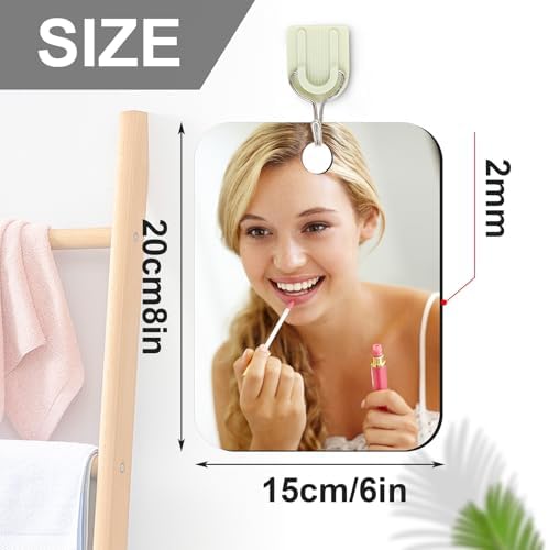 JUNEBRUSHS 2 Pack Medium Mirror for Shaving Shower Mirror 6 × 8 inch - Image 2
