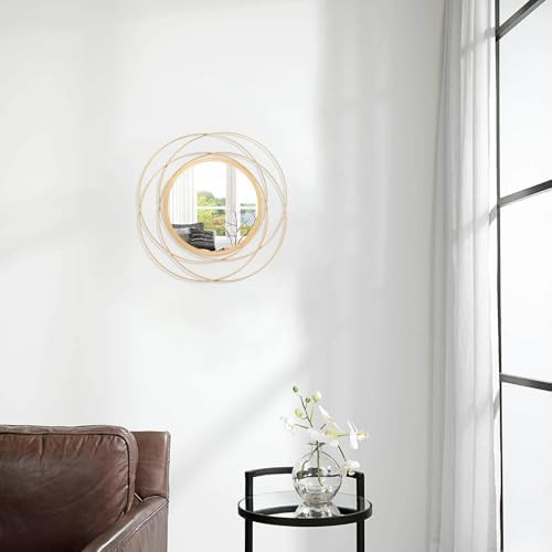 Mirrors for Wall Gold Circular Art Classic Metal Iron Frame Wall Mirror Decor Living Room Bedroom Bathroom Office Farmhouse Entryway Small 12” x 12” - Image 4