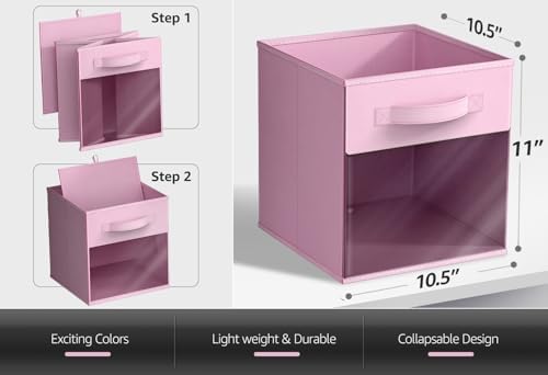 Sorbus Storage Bins with Clear Window, 6 Pack (11", Pastel Multi-Color) - Image 7