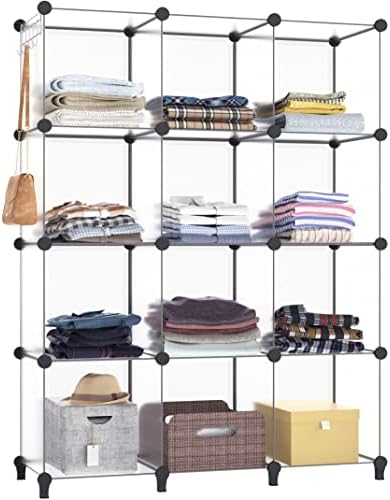 Closet Organizers and Storage, 12 Cube Storage Organizer, Transparent by DecorateYourHome