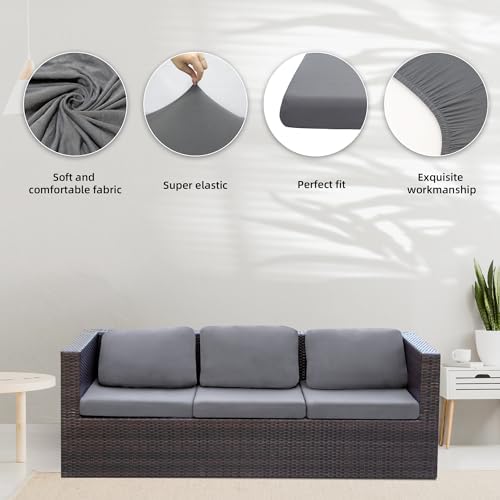 8 Pcs Outdoor Cushion Covers, Patio Sofa Cushion Covers Replacement - Image 4