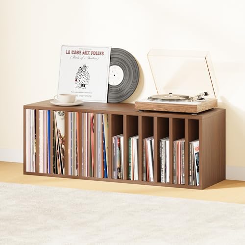 IOTXY DIY Modular Cubby Bookcase - Stackable 12-Cube Open Bookshelf, Walnut - Image 2
