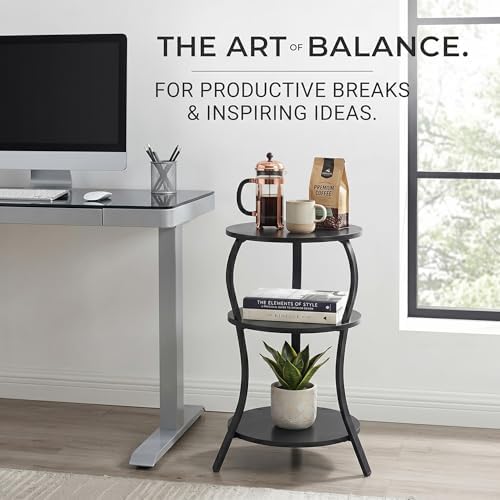 YEAKOO Small Round Side Table,3-Tier Slim Waist End Table for Small Spaces - Image 5