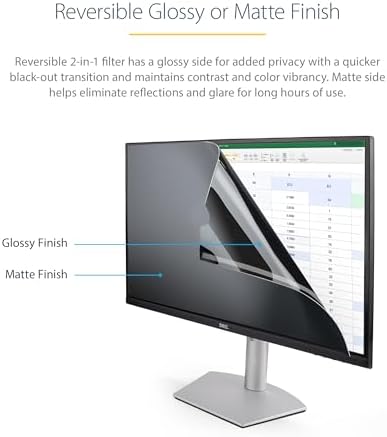 StarTech 18.5in 16:9 Monitor Privacy Screen Filter, Matte/Glossy Sides, TAA - Image 3