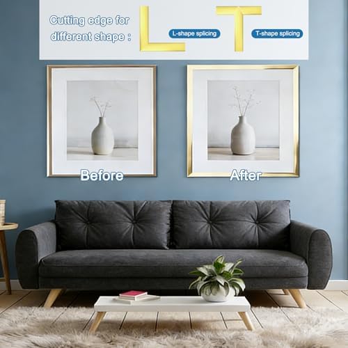 uxcell Gold Peel and Stick Molding Trim, 0.4 Inch x 39.4 ft Self-Adhesive Mirror Tape, Flexible PVC Border Strip for Wall Decoration Tile Edge Ceiling Floor Frame Furniture Decoration - Image 6