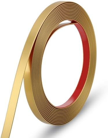 Gaahing 196.8" x 0.5" Matte Gold Molding & Wall Trim, Flexible Peel and Stick Decorative Strip for Tile, Mirror, Ceiling, Floor, Panel, Cabinet by Getallthemoldingtrimsyoulike