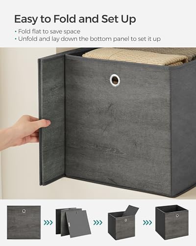 SONGMICS Storage Cubes, Set of 6, 13-Inch Foldable Closet Organizers - Image 3