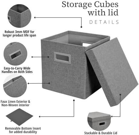 DECOMOMO Storage Basket with Lids, 3x Tougher Collapsible Storage Bins - Image 4