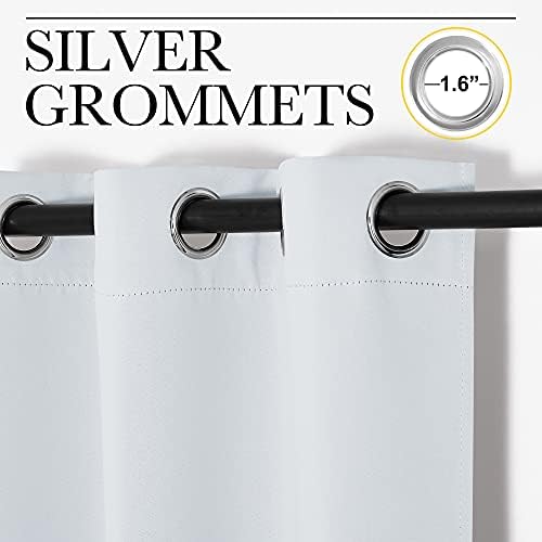 NICETOWN Temporary Portable Blackout Curtains for Sidelight Door, Insulating Privacy Soundproof Bifold Doors for Sliding Closet Doorway Entrance Hallway (1 Piece, 5ft Wide x 8ft Long, Greyish White) - Image 5