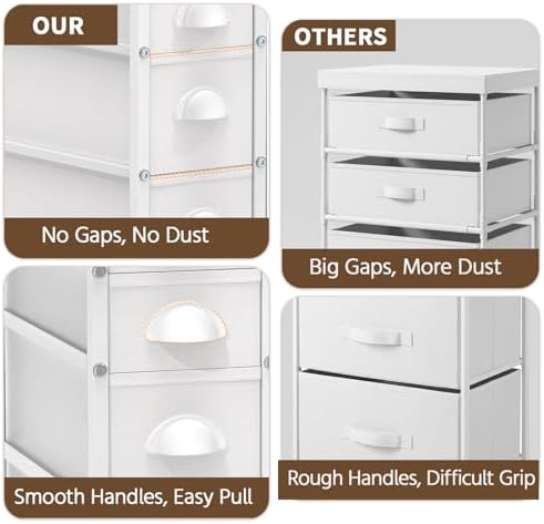 LASZOLA Narrow Cabinet Slim Storage Cart for Bathroom Small Space, White - Image 4