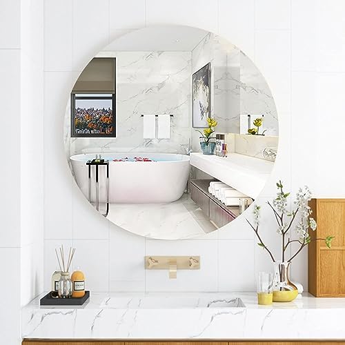 16'' Round Wall Mirror Tiles Self Adhesive Circle Mirror for Wall - Image 6