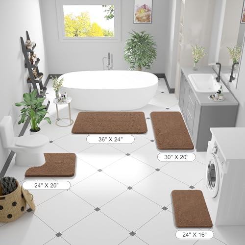 OLANLY Bathroom Runner Rugs 40x24, Extra Soft Absorbent Chenille Bath Rugs - Image 2