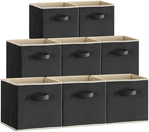 Lifewit Storage Cubes, 11 Inch Organizer Bins, 18L Black, 8 Packs by Lifewit