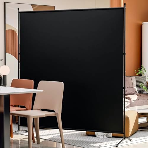 Single Large Room Divider,Folding Privacy Screens for Room Partition,Black by YASRKML