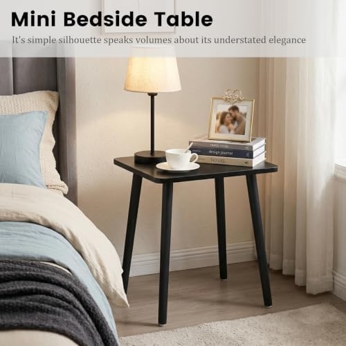 FORAOFUR Black End Tables Set of 2, Modern Boho End Table for Living Room Bedroom, Small Side Table for Small Spaces with Stable Structure, Easy Assembly | 2 Pack Minimalist black finish, wood legs, fits sofa/bedroom/living, compact, lightweight, easy ... - Image 6