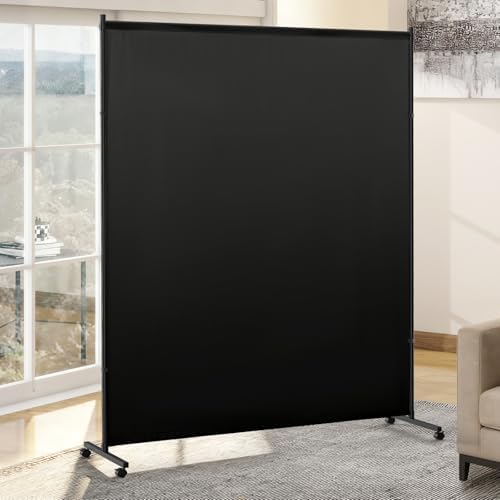 5*6FT Single Panel Room Divider/ Privacy Screen with Caster Wheels & Brakes by Unknown