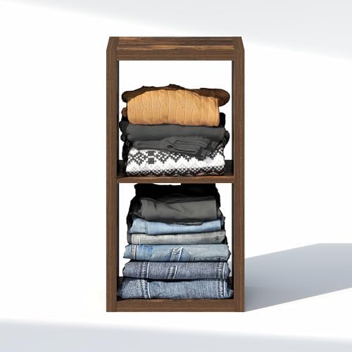 Furinno Cubic Extra Thick 2-Cube Closet Organizers and Storage, Amber Pine - Image 7