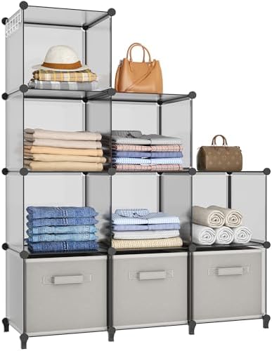 HOMIDEC Closet Organizers and Storage, 9 Cube Storage Organizer, Grey by DecorateYourHome