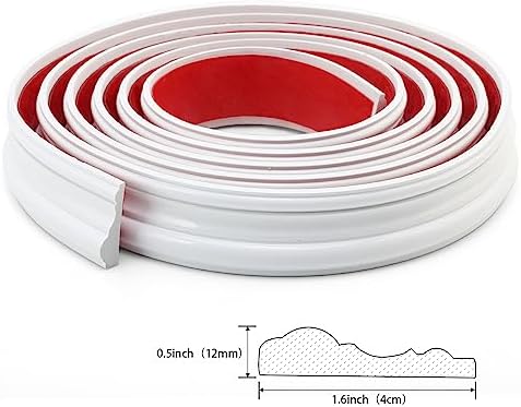 Peel and Stick Wall Molding Trim, Flexible Strip for Mirror Frame, Chair Rail Moulding, Wall Protection and Home DIY Decoration (118'' x 1.6'') - Image 2