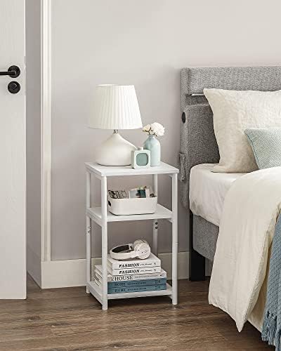 VASAGLE Side Table, Small End Table, Tall Nightstand, Steel Frame - Image 4