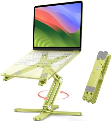 OMOTON LA10 360° Rotating Laptop Stand Riser Foldable for Desk, Citron by OMOTON