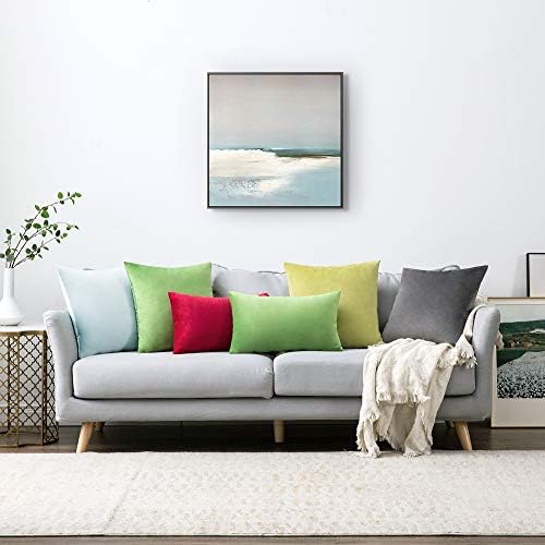 MIULEE 12x20 Inch Lumbar Velvet Throw Pillow Covers Medium Gray - Image 5