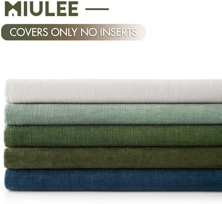 MIULEE Greyish Green Chenille Couch Throw Pillow Covers, 18x18 - Image 6