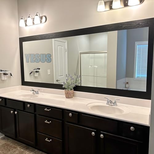 YESUS Dark Grey Wood Grain 3D 10M Wallpaper Frame Removable PVC Waterproof Peel and Stick Wallpaper,Bathroom Frame Sticker Wall Decor 3.93" x 32.8" (Black, 4inc) - Image 6