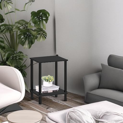 TUTOTAK End Table, Side Table, Nightstand, 2-Tier Storage Shelf - Image 6