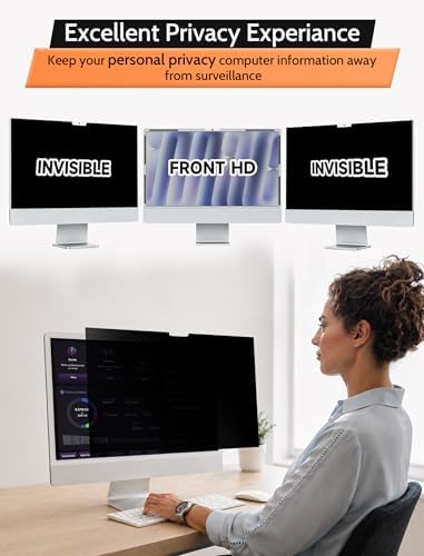 Mamol Magnetic Privacy Screen for iMac 27 Inch & Studio Display (2022 Models), Anti-Glare Blue Light Filter Shield – Upgraded Anti-Spy 27" Privacy Protector - Image 2