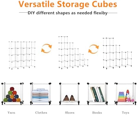 AWTATOS Cube Storage Organizer, 16 Cube Closet Organizer, Transclucent - Image 6