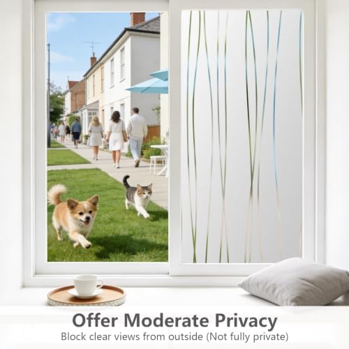 Finnez Window Privacy Film, Frosted Vertical Static Cling, 29.5″ x 157.4″ - Image 2