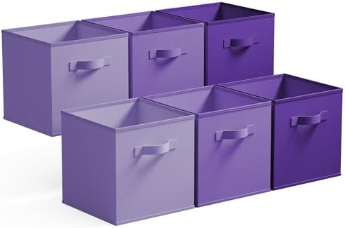 GRANNY SAYS 11 Inch Cube Storage Bins, Purple Gradient, 6-Pack by GRANNYSAYS