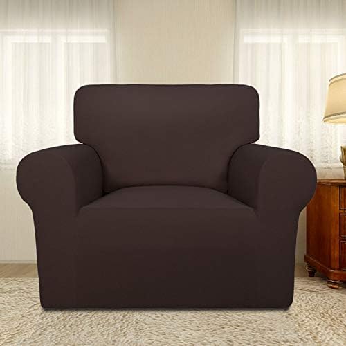 PureFit Stretch Chair Covers Fleece Couch Covers for Sofa Chocolate - Image 2