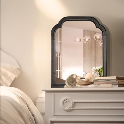 WallBeyond Wood Bathroom Mirrors for Wall Mounted, 16" x 20" Rustic Wood Frame Wall Mirrors Decorative for Living Room or Bedroom Vanity Mirror (Black) - Image 4