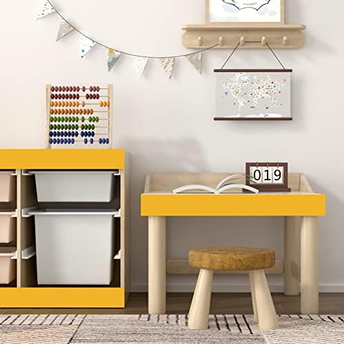 YENHOME Yellow Wallpaper Border Peel and Stick 3"X590" Self Adhesive Yellow Bulletin Board Borders Classroom Waterproof Removable Wallpaper Border Peel and Stick Wall Paper for Bedroom Shelves DIY - Image 4